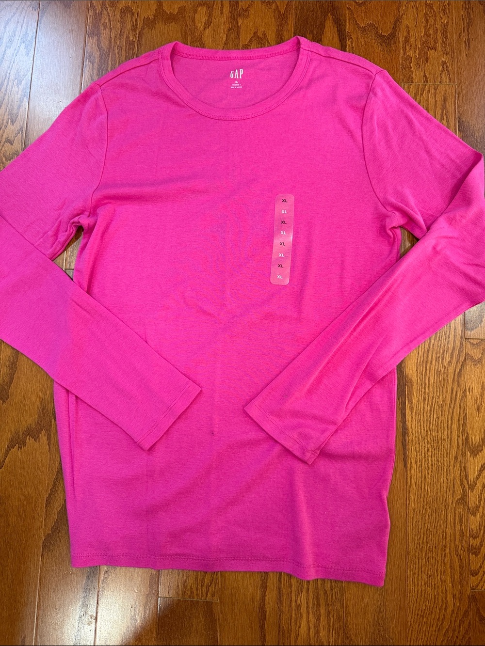 Gap Favorite T Bright Pink Long Sleeve Stretch Top Size XL